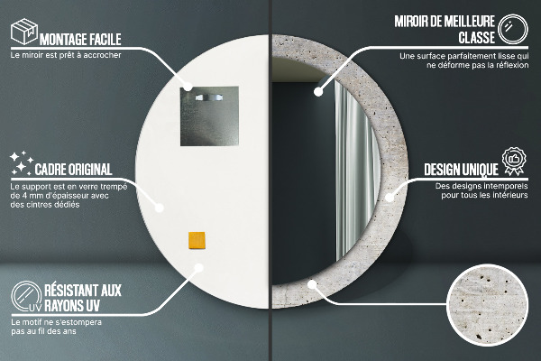 Tiskano ogledalo Sivi beton