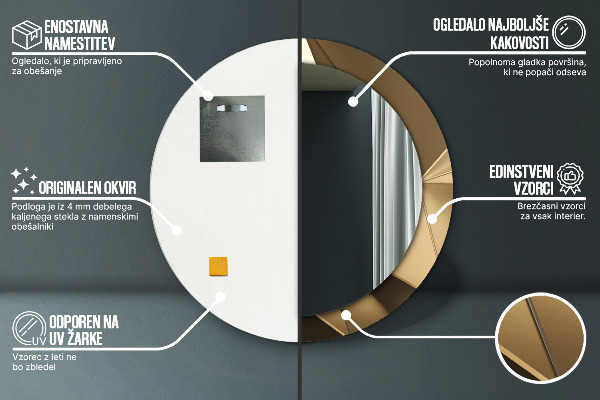 Dekorativno ogledalo Sodobna abstrakcija