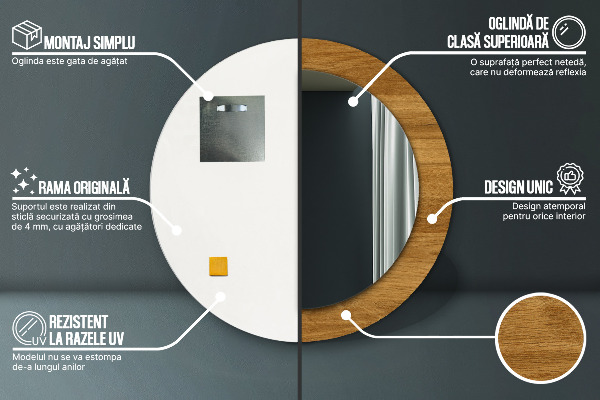 Okrasno ogledalo Rustikalni hrast
