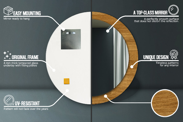 Okrasno ogledalo Rustikalni hrast