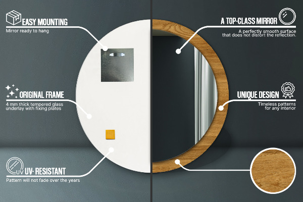 Okrasno ogledalo Rustikalni hrast