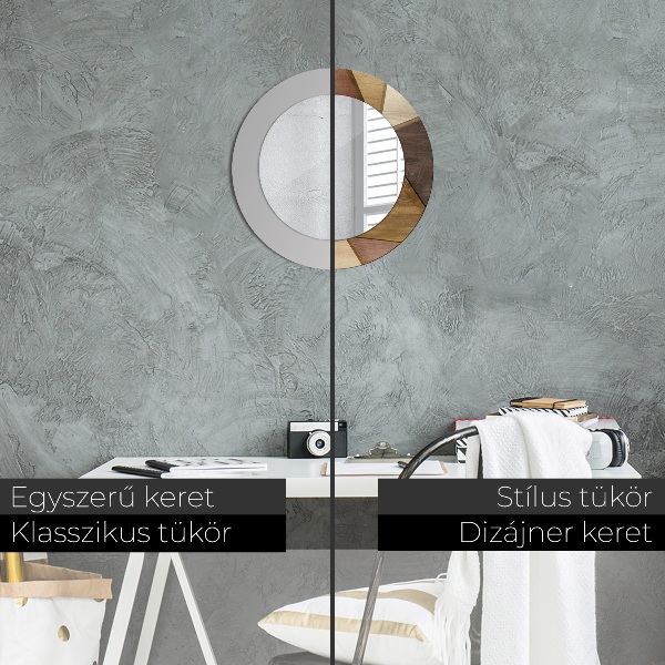 Ogledalo z okrasnim okvirjem Geometrijski 3D les