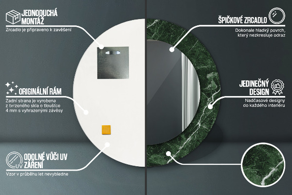 Okrasno ogledalo Zeleni marmor