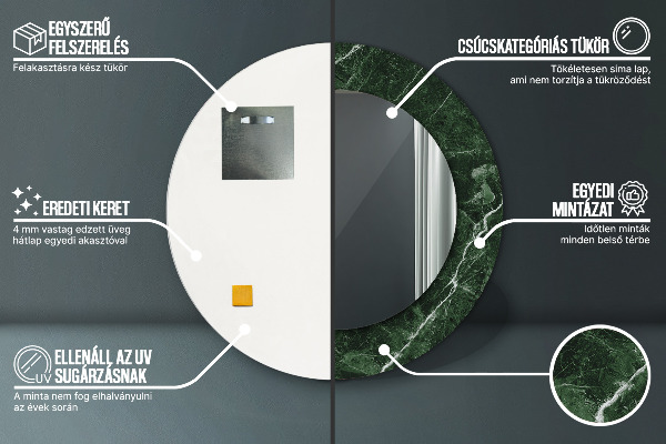 Okrasno ogledalo Zeleni marmor