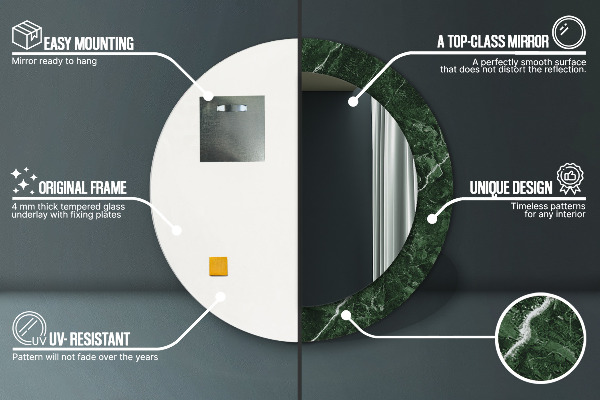 Okrasno ogledalo Zeleni marmor