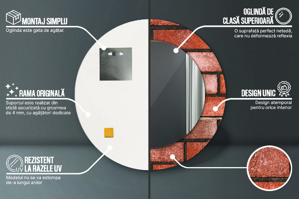 Dekorativno ogledalo Rdeča opeka