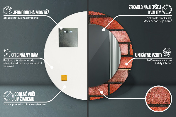 Dekorativno ogledalo Rdeča opeka