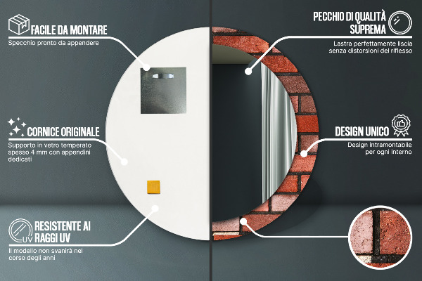 Dekorativno ogledalo Rdeča opeka