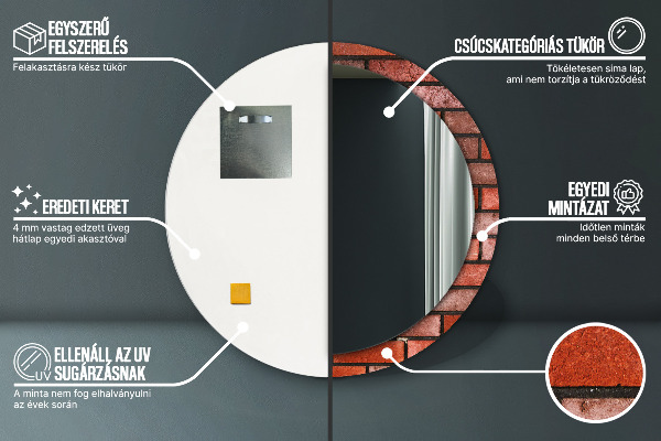 Dekorativno ogledalo Rdeča opeka