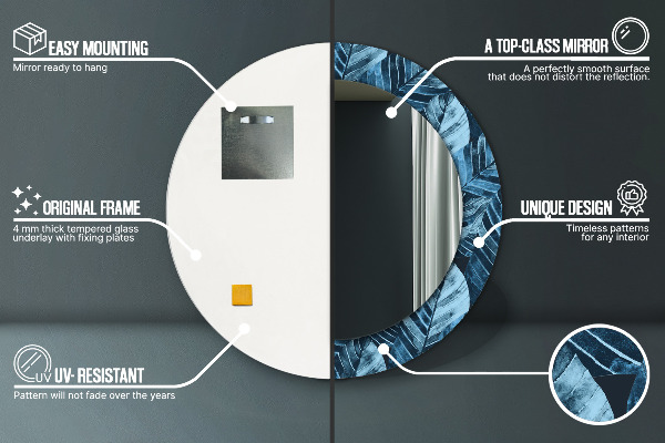 Ogledalo s potiskanim okvirjem Listi džungle