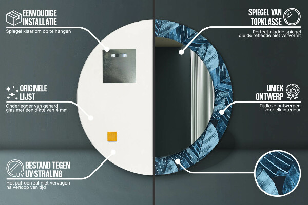 Ogledalo s potiskanim okvirjem Listi džungle