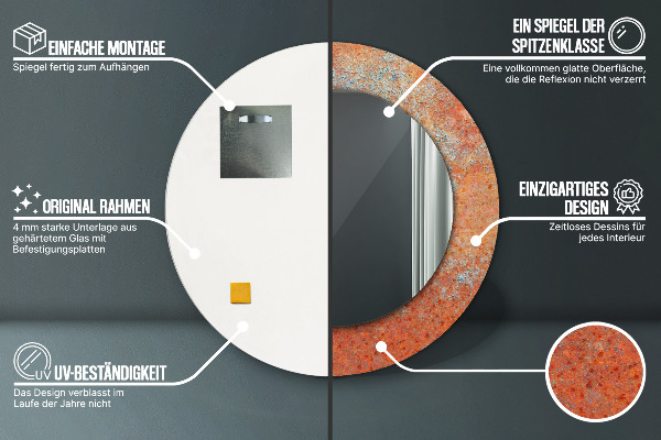 Dekorativno ogledalo Zarjavela kovina
