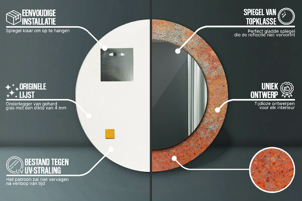 Dekorativno ogledalo Zarjavela kovina