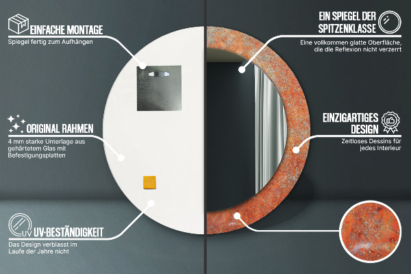 Dekorativno ogledalo Zarjavela kovina