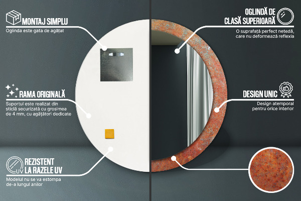 Dekorativno ogledalo Zarjavela kovina