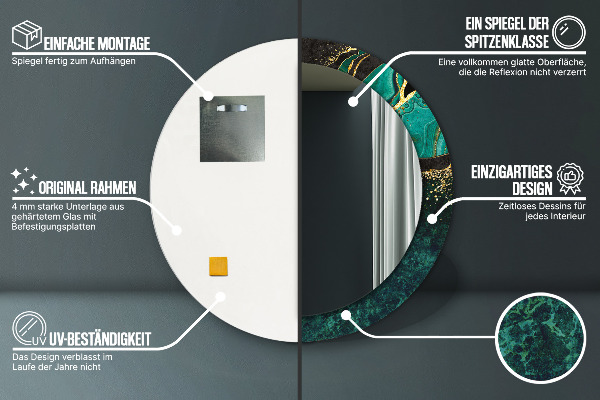 Tiskano ogledalo Marmorna zelena