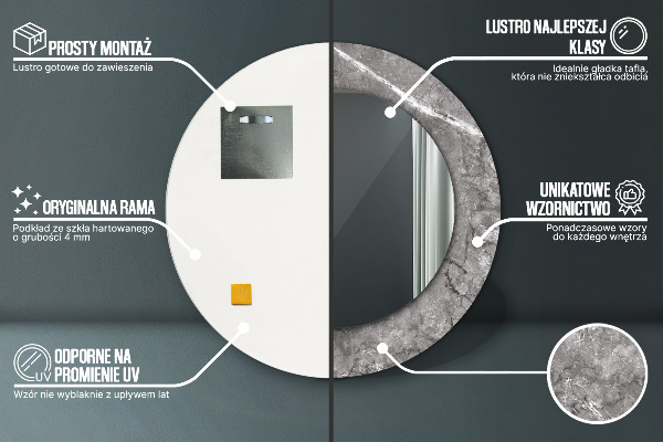 Tiskano ogledalo Rustikalni marmor