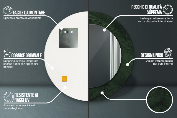 Tiskano ogledalo Zeleni marmor