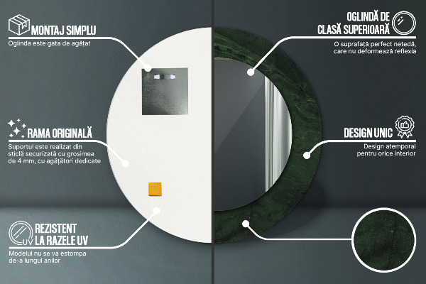 Tiskano ogledalo Zeleni marmor