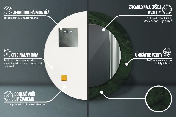 Tiskano ogledalo Zeleni marmor