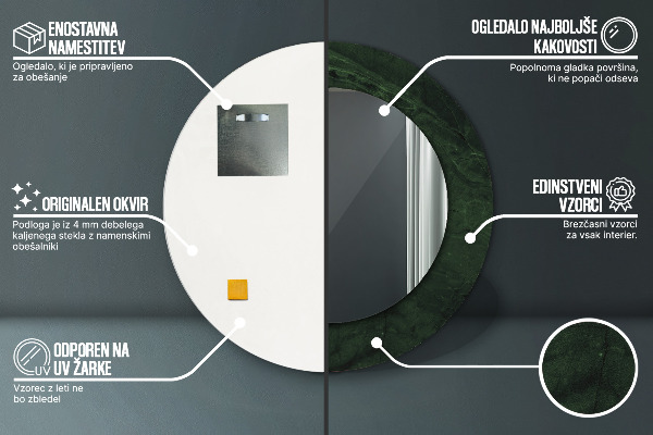 Tiskano ogledalo Zeleni marmor