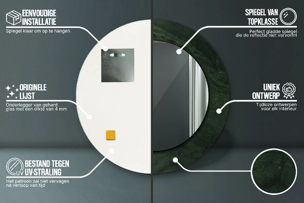 Tiskano ogledalo Zeleni marmor