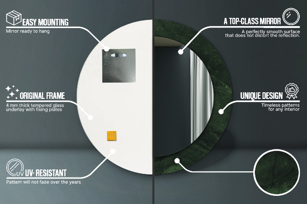 Tiskano ogledalo Zeleni marmor