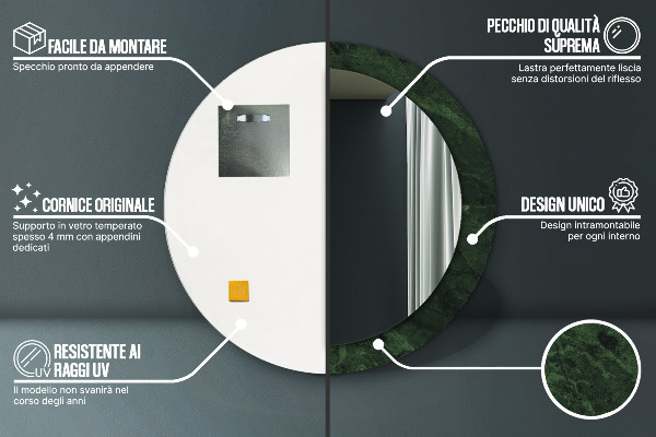 Tiskano ogledalo Zeleni marmor