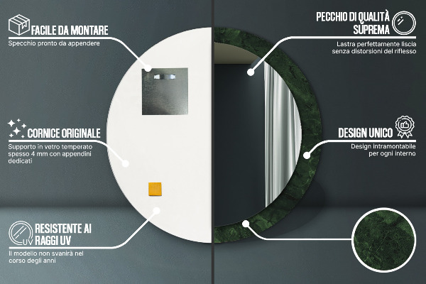 Tiskano ogledalo Zeleni marmor