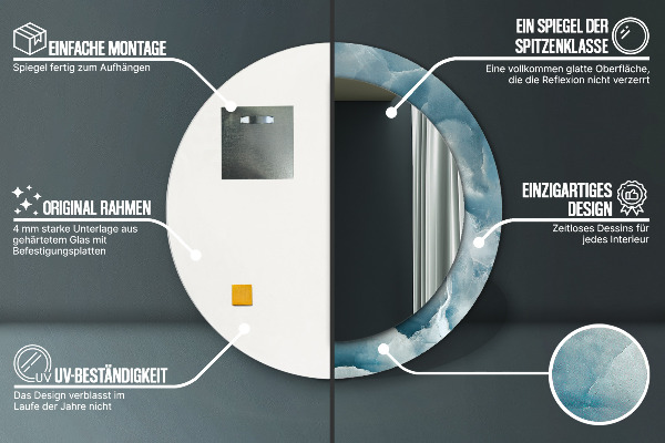 Dekorativno ogledalo Modri oniks marmor