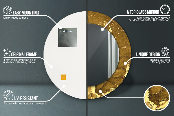 Ogledalo s potiskanim okvirjem Kovinski vrtinci