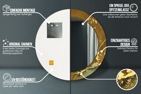 Ogledalo s potiskanim okvirjem Kovinski vrtinci