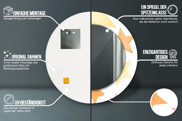 Ogledalo s potiskanim okvirjem Pastelne zvezde