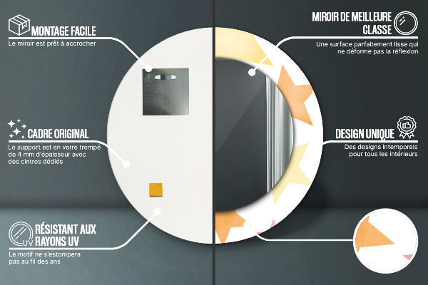 Ogledalo s potiskanim okvirjem Pastelne zvezde