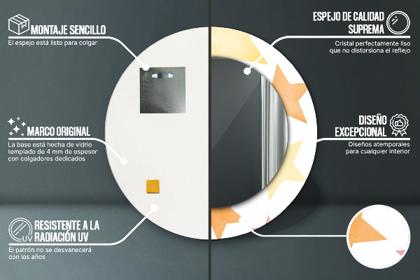 Ogledalo s potiskanim okvirjem Pastelne zvezde