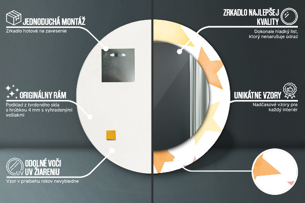 Ogledalo s potiskanim okvirjem Pastelne zvezde