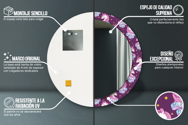 Ogledalo s potiskanim okvirjem Samorožne zvezde