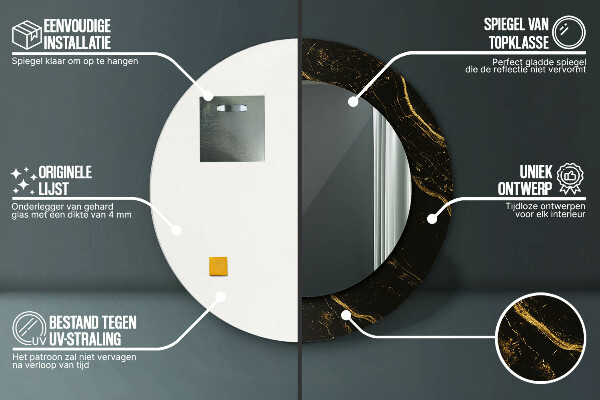 Ogledalo z okrasnim okvirjem Črni marmor