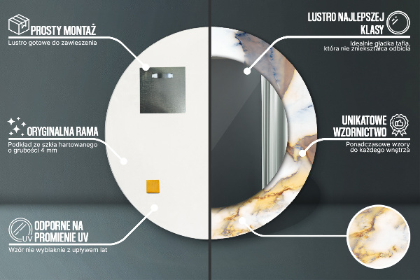 Tiskano ogledalo Beli marmor