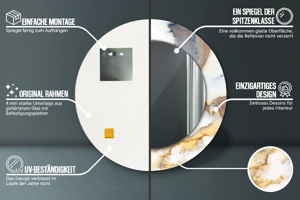 Tiskano ogledalo Beli marmor