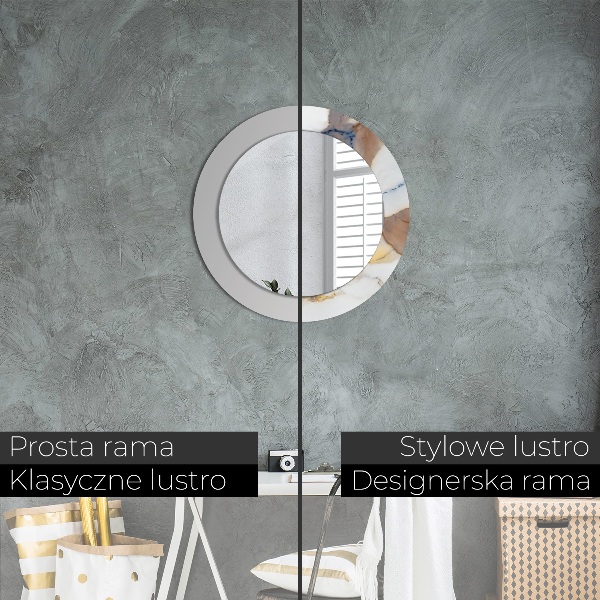 Tiskano ogledalo Beli marmor