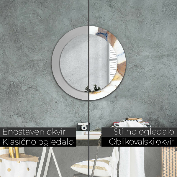 Tiskano ogledalo Beli marmor