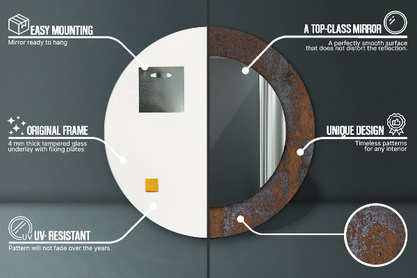 Tiskano ogledalo Kovinsko rustikalno