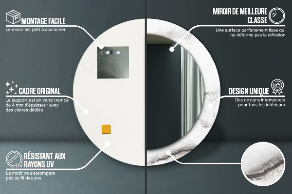 Tiskano ogledalo Beli marmor