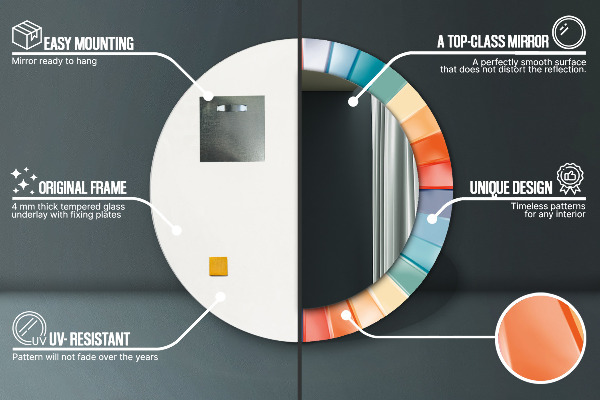 Ogledalo s potiskanim okvirjem Radialni koncentrični pasovi