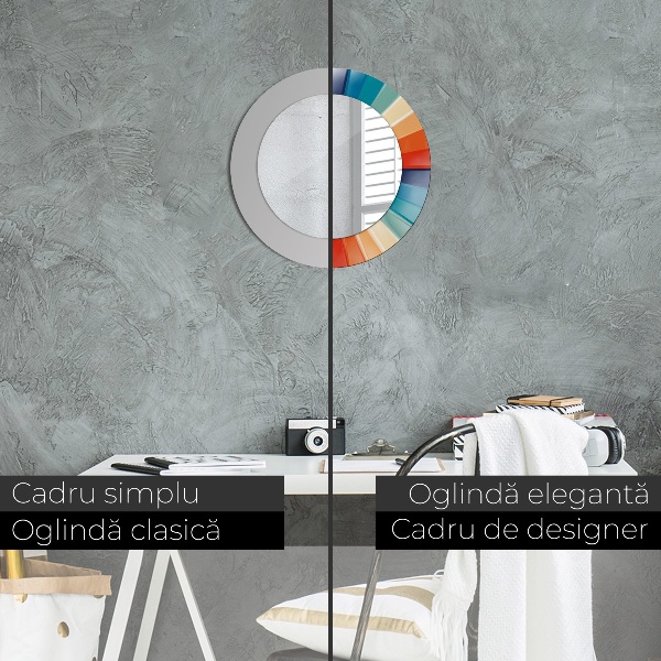 Ogledalo s potiskanim okvirjem Radialni koncentrični pasovi