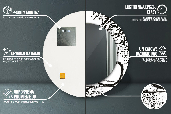 Ogledalo s potiskanim okvirjem Vzorec grafitov