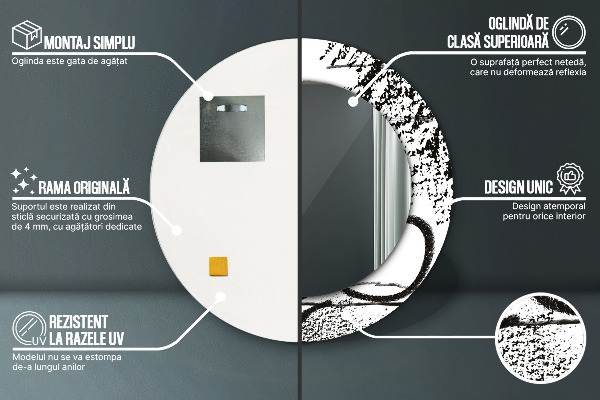 Ogledalo s potiskanim okvirjem Vzorec grafitov