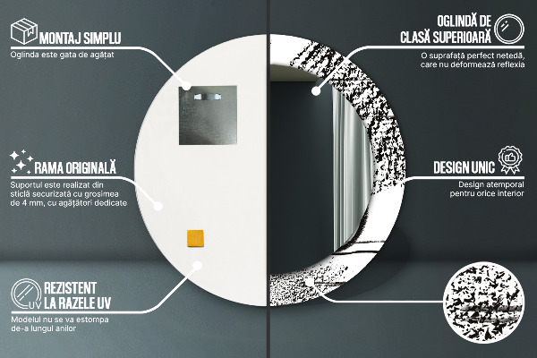 Ogledalo s potiskanim okvirjem Vzorec grafitov