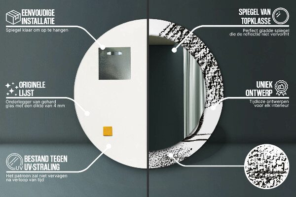 Ogledalo s potiskanim okvirjem Vzorec grafitov